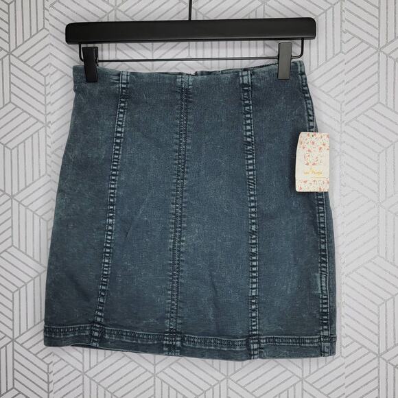 Free People Denim Modern Fem High Rise Mini Skirt - Picture 3 of 11